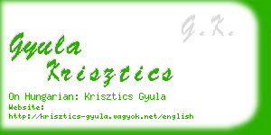 gyula krisztics business card